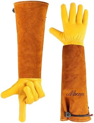 Morzejar Leather Thorn-Proof Gardening Gloves – Medium