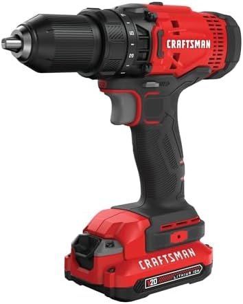 CRAFTSMAN V20 CMCD700C1 cordless drill driver kit with 20V battery and charger