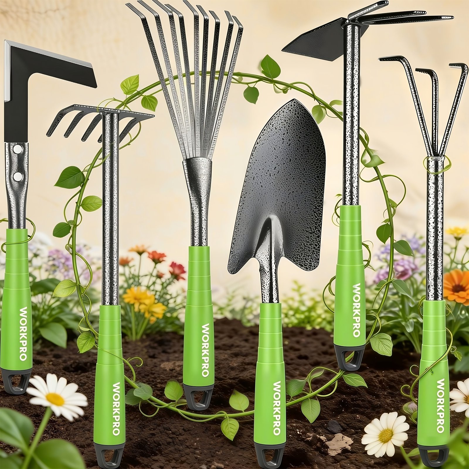WORKPRO 6-Piece Heavy-Duty Garden Tool Set