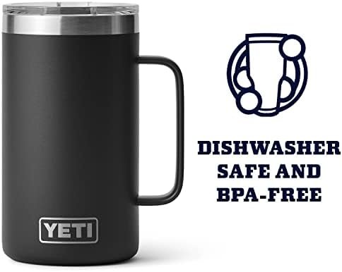 YETI Rambler 24 oz Ceramic-Lined Stackable Mug – Black - Image 2