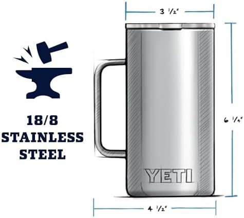 YETI Rambler 24 oz Ceramic-Lined Stackable Mug – Black - Image 3