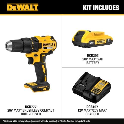 DEWALT 20V MAX Brushless Cordless Drill Driver Kit – DCD777D1 - Image 2