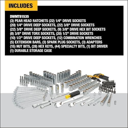 DEWALT 247-Piece Mechanics Tool Set – 1/4", 3/8" & 1/2" Drive - Image 4