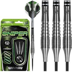 Winmau Sniper 90 percent tungsten professional steel tip darts with Prism flights and shafts