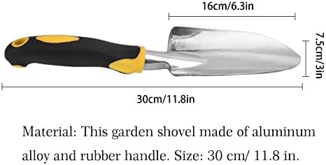 Garden Hand Trowel Mini Shovel – Cast Aluminum, Yellow - Image 3