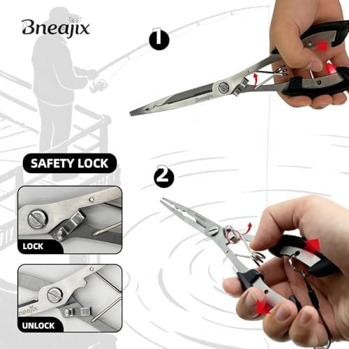 Professional 8.4" Long Reach Fishing Pliers with Lanyard - Image 5