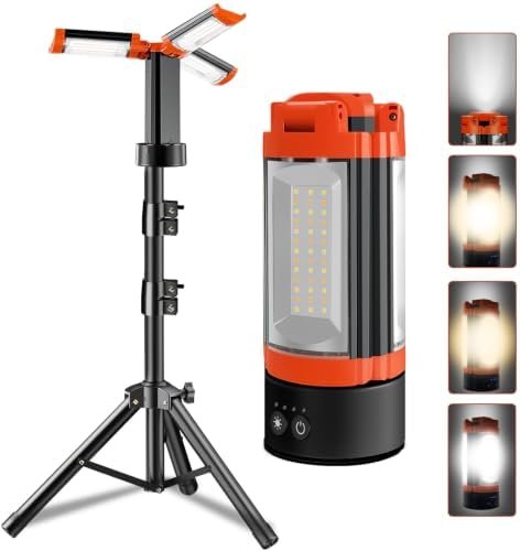 3 LED Head Rechargeable Camping Work Light with Adjustable Stand