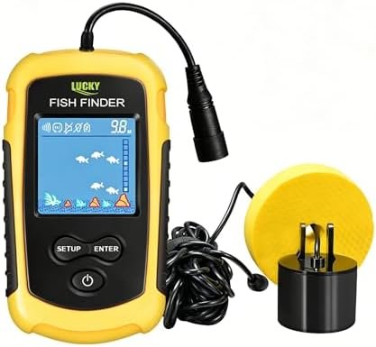 LUCKY FFC1108 portable handheld fish finder with sonar depth detection for kayak and boat fishing