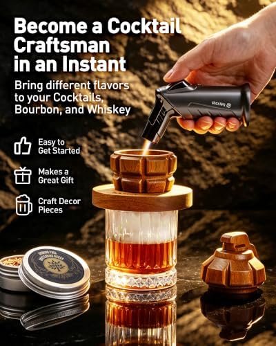 Whiskey Smoker Kit with Torch, 8 Wood Chip Flavors and 2 Glasses - Image 3