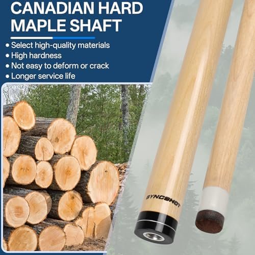 Pool Cue Set of 5 – 58-Inch Canadian Maple Cues, 18–21 oz - Image 3
