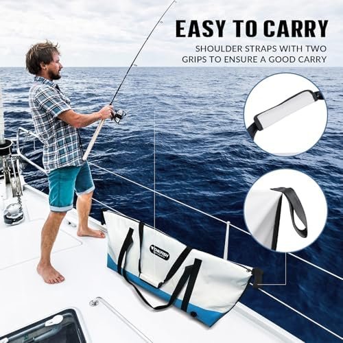 THKFISH Insulated Fish Cooler Bag, Fish Kill Bag for Caught Fish | 40x16in/25x17.5in Portable Waterproof Insulated Fish Bag Keeps Ice for 24 Hours Sports & Outdoors - Color : GREY-40x16x6.5 - Image 6