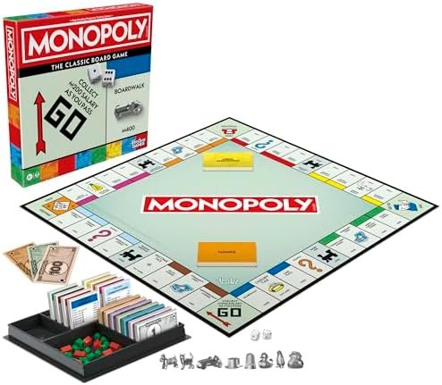 Monopoly Board Game with Storage Tray and 8 Larger Metal Tokens - Image 11