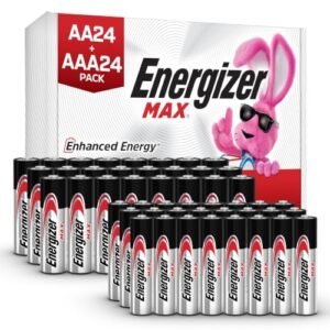 Energizer MAX AA and AAA alkaline batteries 48 count combo pack with 24 AA and 24 AAA