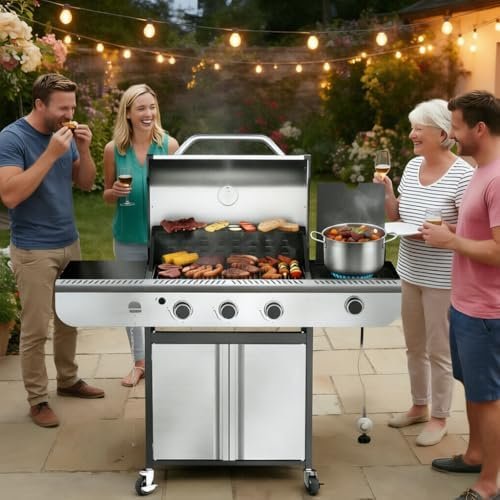 Electactic 3-Burner Propane Gas Grill with Side Burner – 34,000 BTU - Image 9
