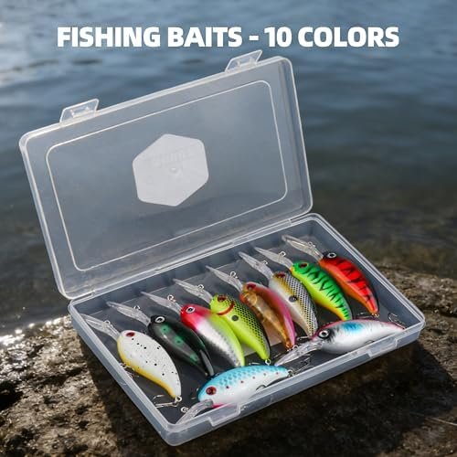 10-Piece Crankbait Fishing Lures Set – 4-Inch Deep Diver, 1/2 oz - Image 5