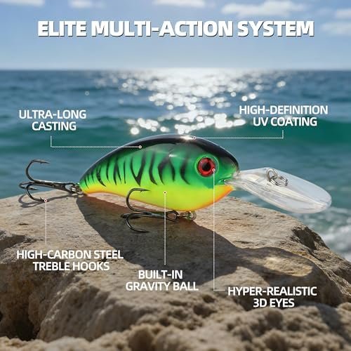 10-Piece Crankbait Fishing Lures Set – 4-Inch Deep Diver, 1/2 oz - Image 2