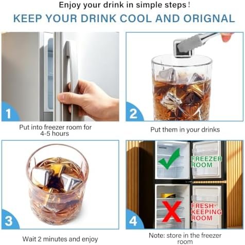 12 Pack Stainless Steel Whiskey Stones with Storage Box and Tongs - Image 2
