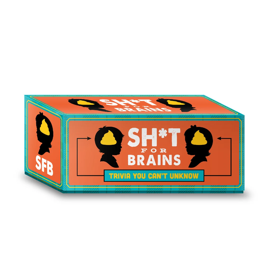 Sh*t For Brains adult trivia game with 600 cards and six irreverent trivia categories