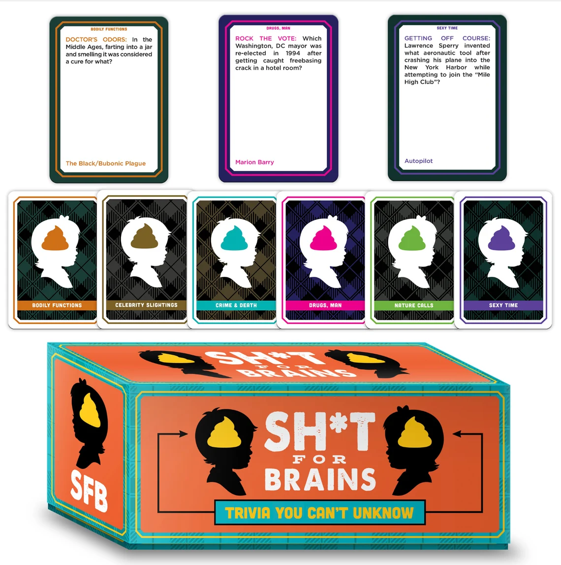 Sh*t For Brains Trivia Game – 600 Cards of Weird & Irreverent Trivia - Image 3