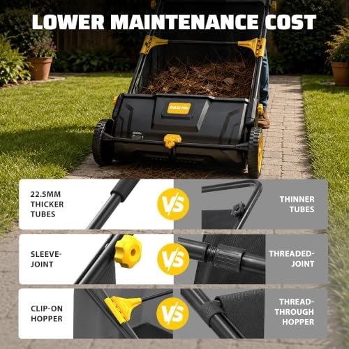 PHLEX PRO 21-Inch Push Lawn Sweeper with 3.5 Cu. Ft. Hopper - Image 6